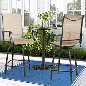 ulax furniture outdoor swivel bar stools patio sling bar chairs, set of 2