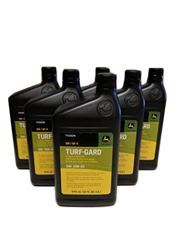 John Deere Turf-Gard SAE 10W-30 4-Cycle Engine Oil TY22029 1 Quart Bottle 32oz OEM 6 Pack