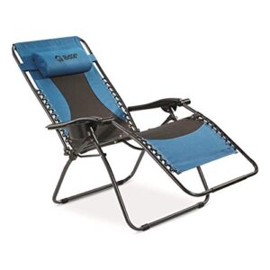 guide gear oversized zero gravity chair, recliner, outdoor, portable, folding, 500-lb. capacity, blue black
