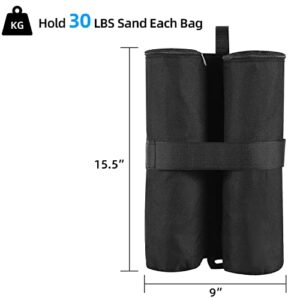 4-Pack Canopy Weights Sand Bags for Canopy Tent, Ohuhu Heavy Duty Weight Bags Sandbag for Pop Up Canopy Tents, Gazebo Weights for Instant Outdoor Sun Shelter Canopy Legs (Bag Only, Sand Not Included)