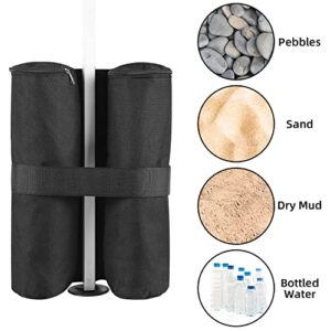 4-Pack Canopy Weights Sand Bags for Canopy Tent, Ohuhu Heavy Duty Weight Bags Sandbag for Pop Up Canopy Tents, Gazebo Weights for Instant Outdoor Sun Shelter Canopy Legs (Bag Only, Sand Not Included)