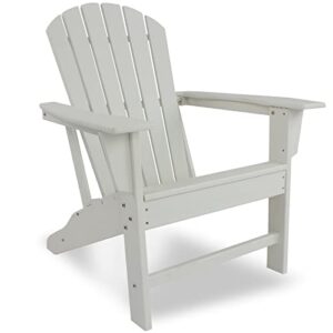 pizato modern adirondack chair, hdpe material weather resistant not fade & crack composite adirondack chairs fire pit chairs for backyard garden lawn porch, white