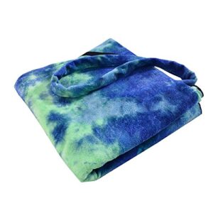 Beach Chair Towel with Side Pockets,Microfiber Chaise Lounge Chair Towel Covers for Sun Lounger Pool Sunbathing Beach Hotel Vacation,Easy to Carry Around,No Sliding,Tie-Dye Green(82.5" x 29.5")