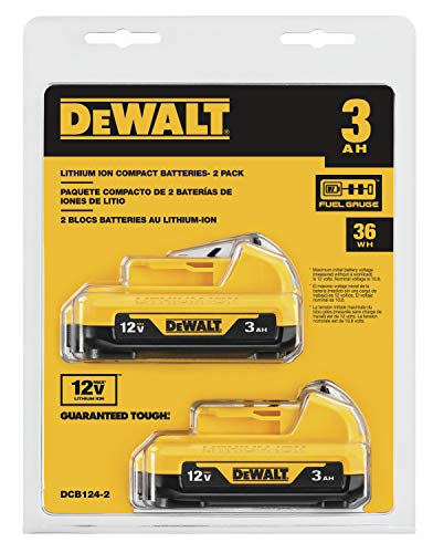 DEWALT 12V MAX* Batteries, 3.0-Ah, 2-Pack (DCB124-2)