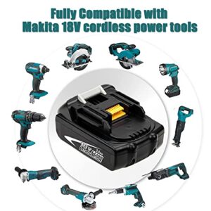 BATTOOL BL1830 18V 3.0Ah Battery and 6.0Ah Lithium Replacement Battery with DC18RD Dual Port Charger Compatible with Makita 18V Battery BL1860 BL1850 BL1840 BL1830 14.4V-18V Power Tools Battery