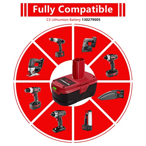 Upgraded 7.0Ah Replacement for Craftsman 19.2 Volt Battery Lithium ion C3 Compatiable with 19.2V DieHard 130279005 11375 11376 120235021 1323517 315.113753 1323903 130211004 11045 315.115410 2Packs