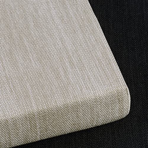 baibu 42 Inch Classic Solid Color Bench Cushion with Ties, Non-Slip Indoor Outdoor Rectangle Bench Seat Cushion Standard Size Foam Pad with Machine Washable Cover - One Pad Only (Beige, 42x17x1.5in)