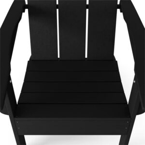 Flats & Castles Ellie 2-Pack Outdoor HDPE Weather Resistant Modern Adirondack Chair (Black)