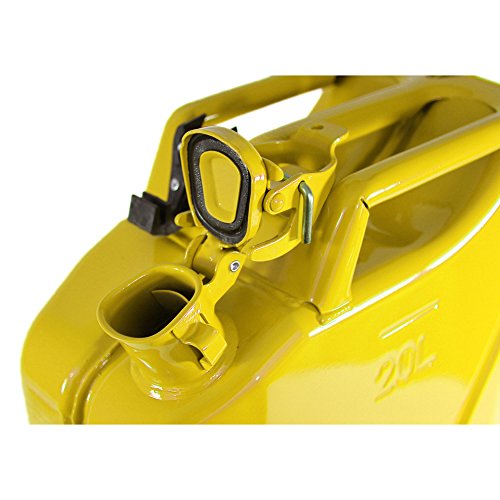 Wavian USA JC0020YVS Authentic NATO Jerry Fuel Can and Spout System Yellow (20 Litre)