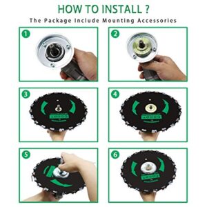 IRmm 9" x 20T Chainsaw Tooth Brush Cutter Blade & 10" x 80T Carbide Tip Brush Cutter Blade with Adapter for Cutter, Trimmer, Weed Eater (1" Arbor)