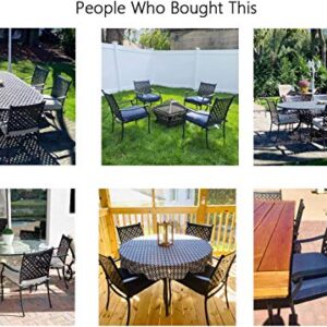 Top Space 4 Piece Metal Outdoor Wrought Iron Patio Furniture,Dinning Chairs Set with Arms and Seat Cushions (4 PC, White)