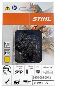 stihl 14″ chainsaw chain loop (71 pm3 72 drive links) 3670 005 0072