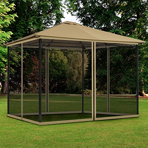 COWVIE Gazebo Netting Screen Replacement Universal 4-Panel Sidewalls 10' x 12' ( Only Netting)