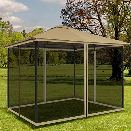 COWVIE Gazebo Netting Screen Replacement Universal 4-Panel Sidewalls 10' x 12' ( Only Netting)