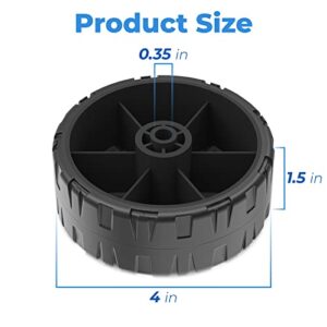Igloo Cooler Wheel Replacement Kit - Fits 5 Gal Beverage Rollers, Ice Cube 60/70 qt Rollers, and 4 inch Wheel Coolers (Black, 2 Pack)