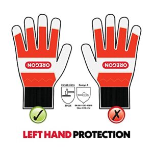 Oregon Chainsaw Left-Hand Protection Leather Gloves – Large (size 10) (91305L)