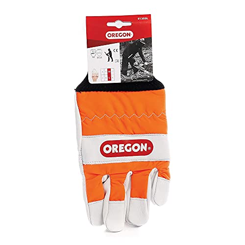 Oregon Chainsaw Left-Hand Protection Leather Gloves – Large (size 10) (91305L)