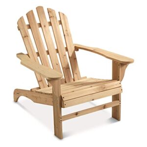castlecreek oversized adirondack lounge chair, unfinished natural wood outdoor patio wooden lounger chairs accent furniture