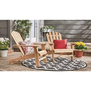 CASTLECREEK Oversized Adirondack Lounge Chair, Unfinished Natural Wood Outdoor Patio Wooden Lounger Chairs Accent Furniture