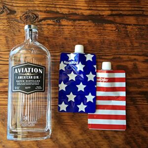 Flask2Go - The Foldable Flexible Flask for Tailgating, Camping, and Concerts, 2-Pack, Stars & Stripes