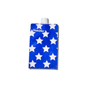 Flask2Go - The Foldable Flexible Flask for Tailgating, Camping, and Concerts, 2-Pack, Stars & Stripes