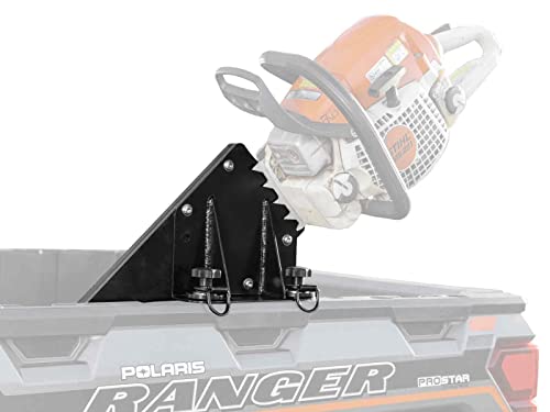 SuperATV Chainsaw Mount for Polaris Ranger and Polaris General (All Years and Models) | Includes Latch & Go Tie Downs for Easy Install | Made from Heavy-Duty UHMW | UV-Resistant Powder Coating