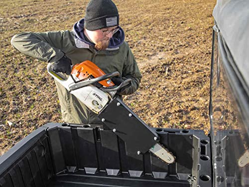 SuperATV Chainsaw Mount for Polaris Ranger and Polaris General (All Years and Models) | Includes Latch & Go Tie Downs for Easy Install | Made from Heavy-Duty UHMW | UV-Resistant Powder Coating