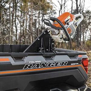 SuperATV Chainsaw Mount for Polaris Ranger and Polaris General (All Years and Models) | Includes Latch & Go Tie Downs for Easy Install | Made from Heavy-Duty UHMW | UV-Resistant Powder Coating