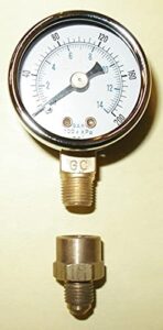 oil burner fuel pressure test gauge compatible with beckett, suntec, webster & danfoss pumps