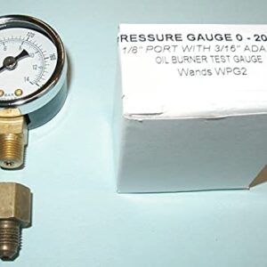 Oil Burner Fuel Pressure Test Gauge Compatible with Beckett, Suntec, Webster & Danfoss Pumps