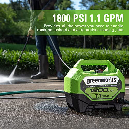 Greenworks 1800 PSI (1.1 GPM) Electric Pressure Washer PWMA Certified