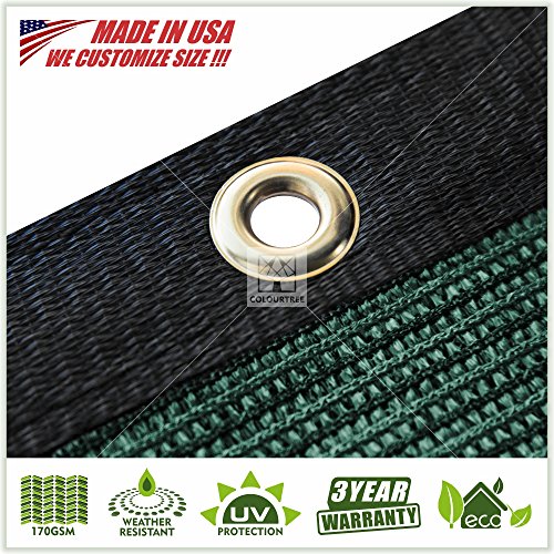 ColourTree 2nd Generation 4' x 50' Green Fence Privacy Screen Windscreen Cover Fabric Shade Tarp Netting Mesh Cloth - Commercial Grade 170 GSM - Heavy Duty - 3 Years Warranty - Custom Size Available