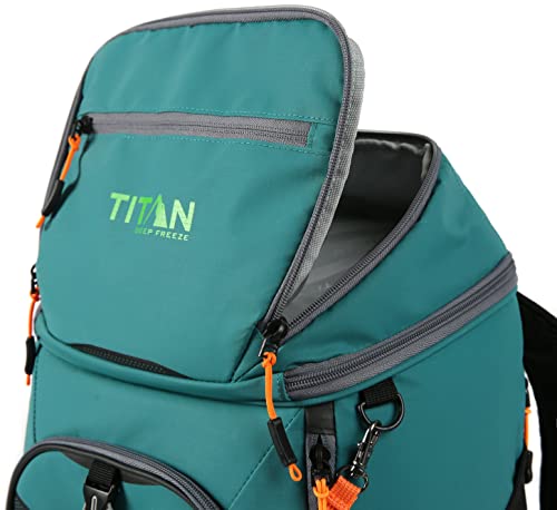 Arctic Zone Titan Deep Freeze 30 Can Insulated Backpack Cooler Bag with Ice Wall Packs, Pine