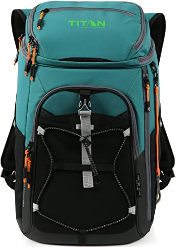 Arctic Zone Titan Deep Freeze 30 Can Insulated Backpack Cooler Bag with Ice Wall Packs, Pine