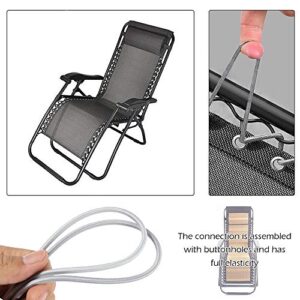 4 Pcs Universal Replacement Cord for Chair Universal Bungee Cord Laces Elastic Oxford Rope Gravity Chair Repair Kit for Lounge Chair Recliners Anti Gravity Chair Bungee Chair (Grey)