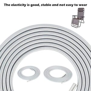 4 Pcs Universal Replacement Cord for Chair Universal Bungee Cord Laces Elastic Oxford Rope Gravity Chair Repair Kit for Lounge Chair Recliners Anti Gravity Chair Bungee Chair (Grey)