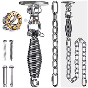 seleware stainless steel swivel hanger with heavy duty spring, iron chain and bolts, ceiling mount for hanging indoor swing, hammock chair, heavy punching bag