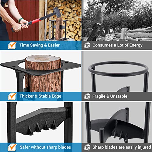 Kesfitt Firewood Splitter,Kindling Splitter with Storage Bag,Manual Wood Splitter,Safe Kindling Log Splitter Wedge,Heavy Duty Firewood Cutter for Fireplace Home Camping,12" x9.8"