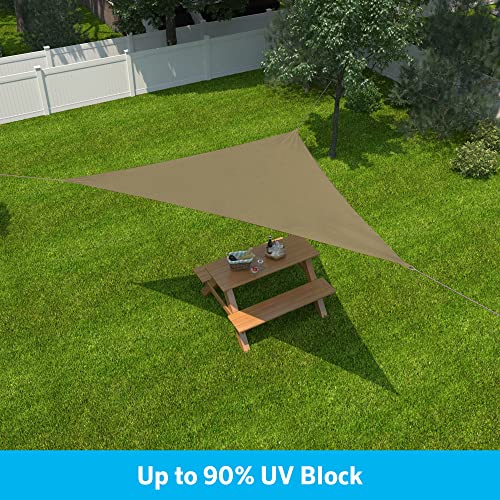 Coolaroo Shade Sail, Triangle Ready to Hang Shade Sail, 12', Latte