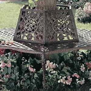 Oakland Living Tea Rose Cast Aluminum Tree Bench, Antique Bronze