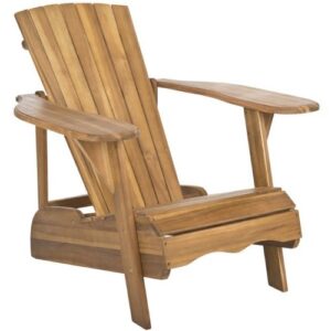 safavieh patio collection hampton adirondack acacia wood chair, natural