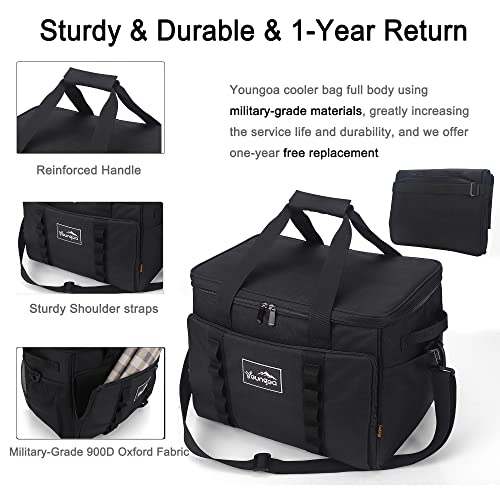 Cooler Bag 48-Can Insulated Leakproof Soft Cooler Large Collapsible Portable Travel Cooler Bags 32L for Picnic, Waterproof Soft Ice Chest for Camping, Beach, Fishing, Outdoor - 32 Quart