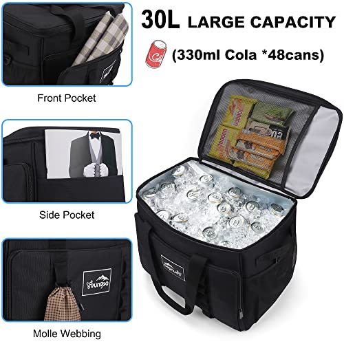 Cooler Bag 48-Can Insulated Leakproof Soft Cooler Large Collapsible Portable Travel Cooler Bags 32L for Picnic, Waterproof Soft Ice Chest for Camping, Beach, Fishing, Outdoor - 32 Quart