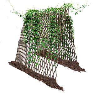 86 York Expandable Willow Lattice Fence Panel for Climbing Plants Vine Ivy Rose Cucumbers Clematis (1)