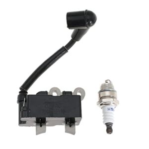 ignition coil 291337001 with spark plug for ryobi ry254bc 25.4cc and ry252cs ry253ss ry251ph 25cc string trimmer 2 cycle trimmer brush cutter