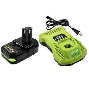 upgraded 3.5ah 18v batteries & charger combo for ryobi 18v battery and p117 charger, cell9102 compatible with ryobi 18v one + p108 p107 p104 p105 p102 p103 tools charger with 260051002 p117 p118