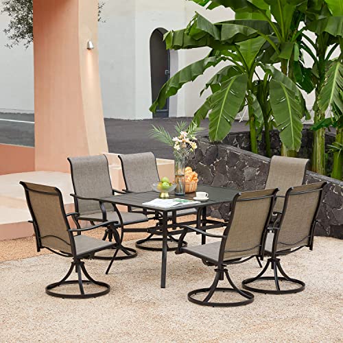 VICLLAX Patio Dining Chairs Set of 2, Textilene High Back Outdoor Swivel Chair, All Weather Outdoor Furniture for Lawn Garden