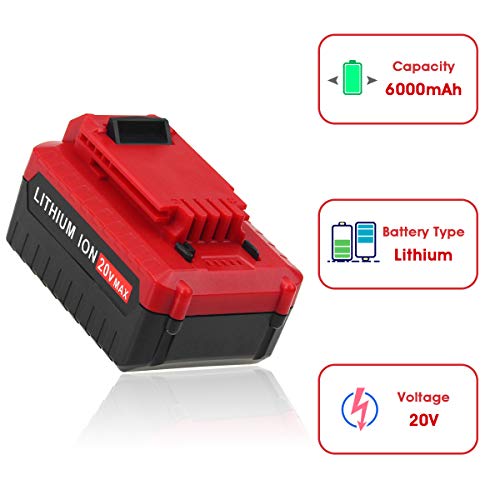 Dosctt 2 Packs 6.0Ah 20 Volt PCC685L Replacement Battery Compatible with Porter Cable 20V Lithium Battery PCC680L PCC682L PCC681L PCC685LP Cordless Tools Batteries