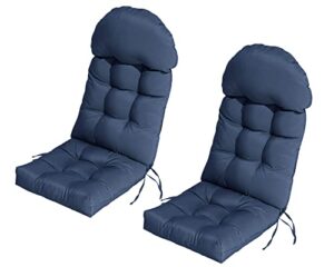 cosnuosa 2 pcs rocking chair cushion high back adirondack chair cushion waterproof patio cushions for outdoor furniture navy