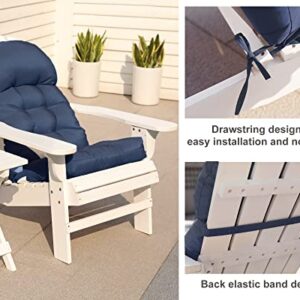 COSNUOSA 2 Pcs Rocking Chair Cushion High Back Adirondack Chair Cushion Waterproof Patio Cushions for Outdoor Furniture Navy